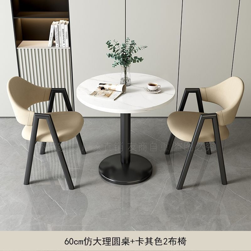 Minimalist modern negotiation table and chair set - perfect for bubble tea shops, coffee shops, dining tables, balcony round tables, casual small spaces, and reception areas