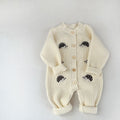 Baby fall and winter clothing one-piece clothes baby boy cartoon hedgehog knitting khaki girl thickenedsweateroutwear climbing suit