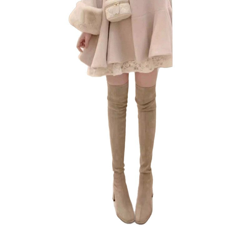 winter new arrival: plus size fleece-lined over-the-knee boots for cross-border e-commerce. sizes 35-42 available. wholesale options available. dropshipping for  and