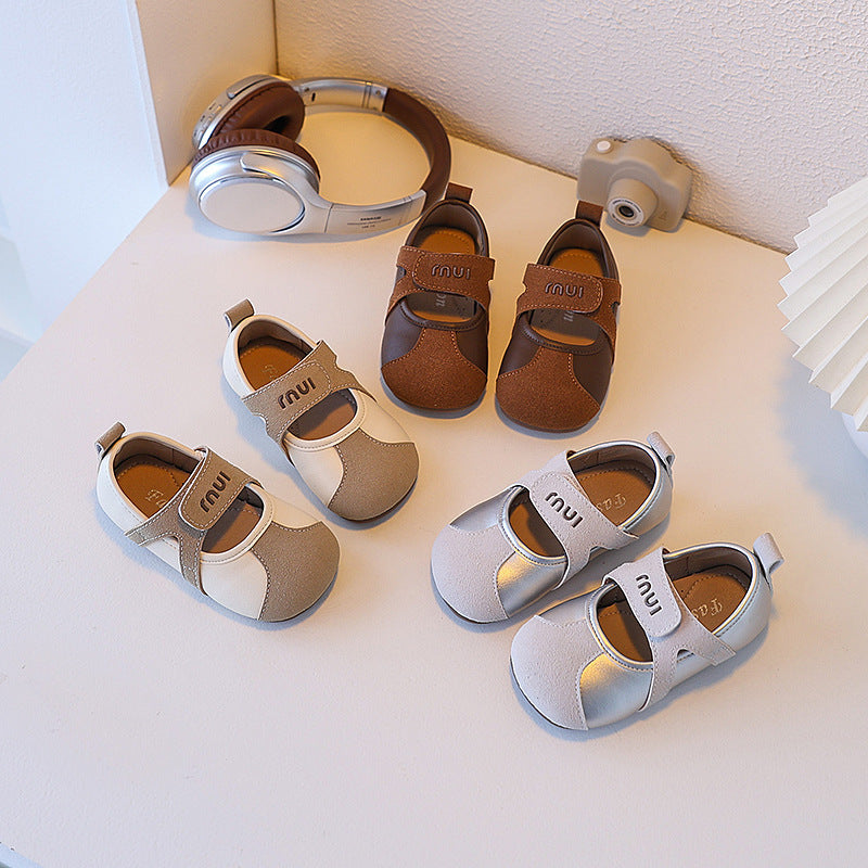Ready-to-ship korean style girls' versatile bow princess shoes, kids' thin-soled mary janes, versatile student shoes, soft-soled flats