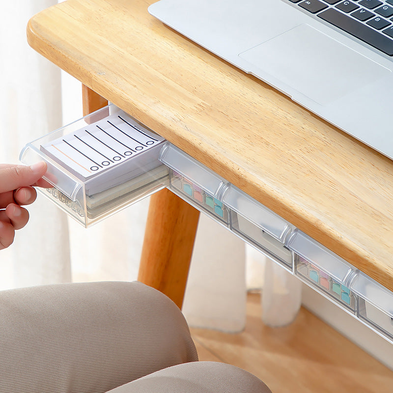 Desk storage box cotton pad under table drawer storage box student desk data cable stationery storage box