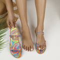 Women's slippers 2025 cross-border new arrivals: european and american style fashionable sandals, colorful open-toe flat slides for outdoor wear