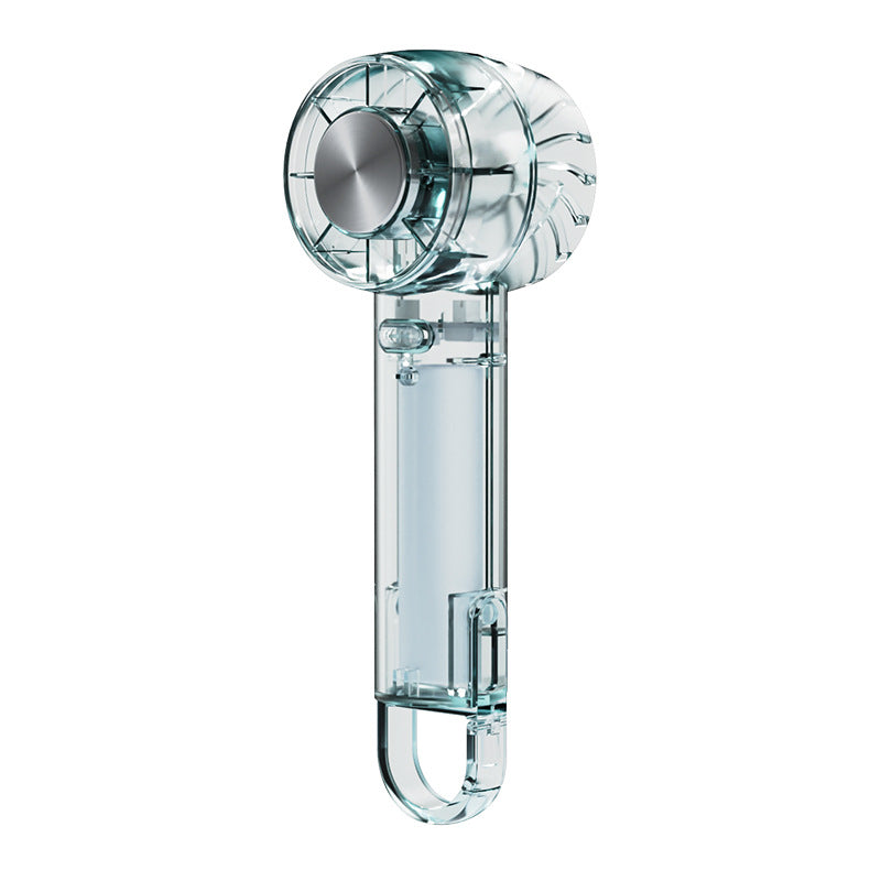 2026 cross-border japanese & korean transparent cooling handheld fan - portable outdoor hiking clip-on turbine mini pocket fan