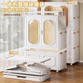 Foldable storage cabinet - no assembly required, extra thick, large capacity wardrobe, perfect for rentals, open-door design, ideal for baby snacks and miscellaneous items