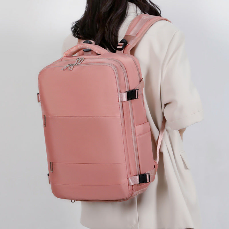 New business commuter backpack men's and women's pull rod travel backpack multi-layer simple casual laptop bag