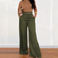 new women's cross-border e-commerce fashion: elegant and chic straight-leg trousers - high-waisted, drapey, versatile wide-leg formal pants