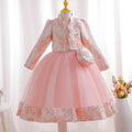 New children's formal wear set: gold thread wedding dress three-piece princess outfit for girls, perfect for piano recitals and special occasions