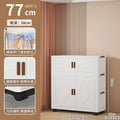 Foldable storage cabinet - no assembly required, large capacity kids' wardrobe, double door organizer, simple rolling storage cabinet
