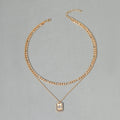Fashion cross-border e-commerce jewelry diamond-encrusted thick chain multi-layer necklace exaggerated alloy pendant small fragrant clavicle chain for women
