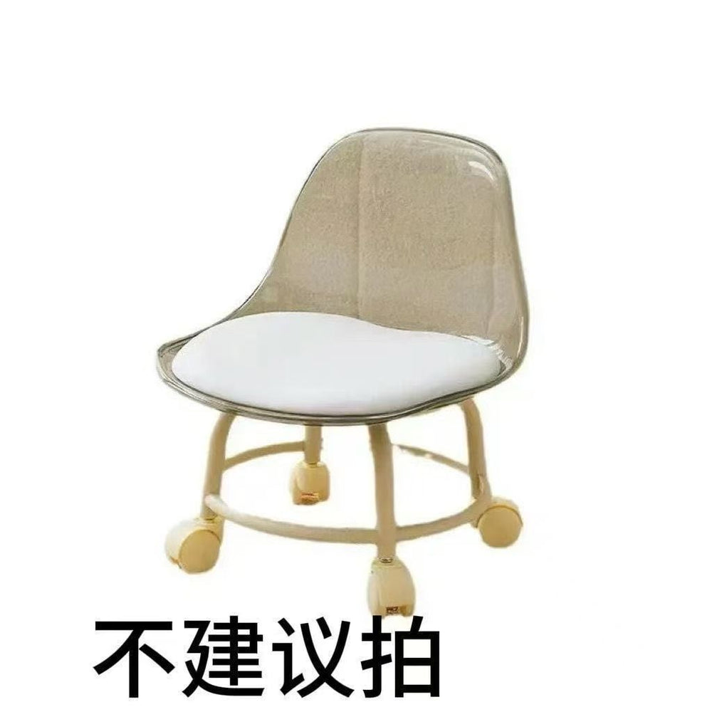 For homebackrest silent pulley low stool transparent small chair toddler kids acrylic chair universal wheel stool