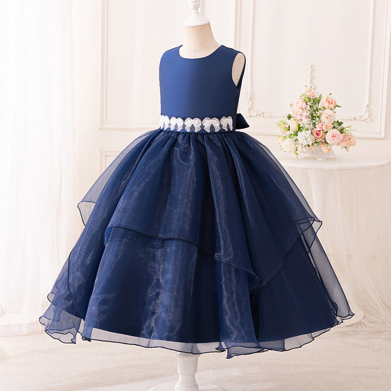 European and american cross-border children's christmas costume performance dress - girls' long skirt, performance gown, princess dress