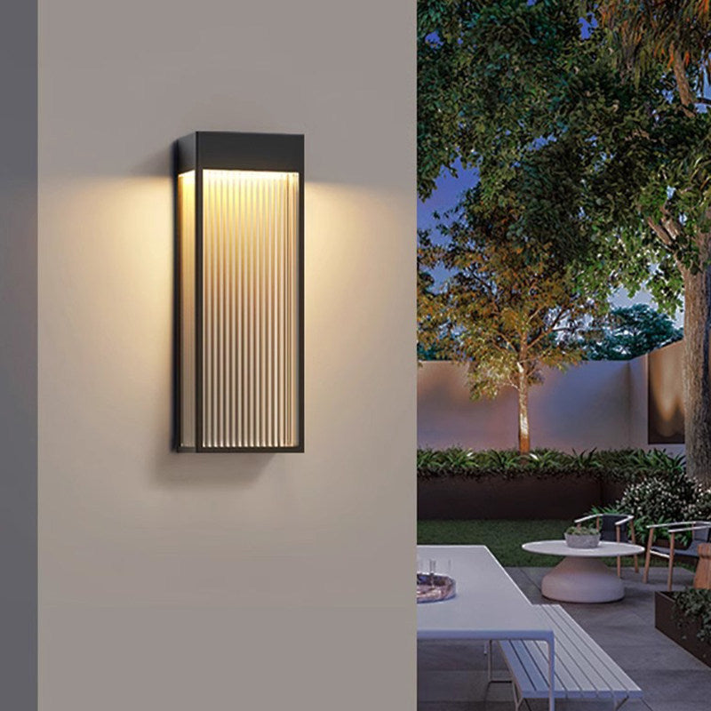 Outdoor solar wall light - modern minimalist style, waterproof, for villa gate, garden exterior, and courtyard lighting