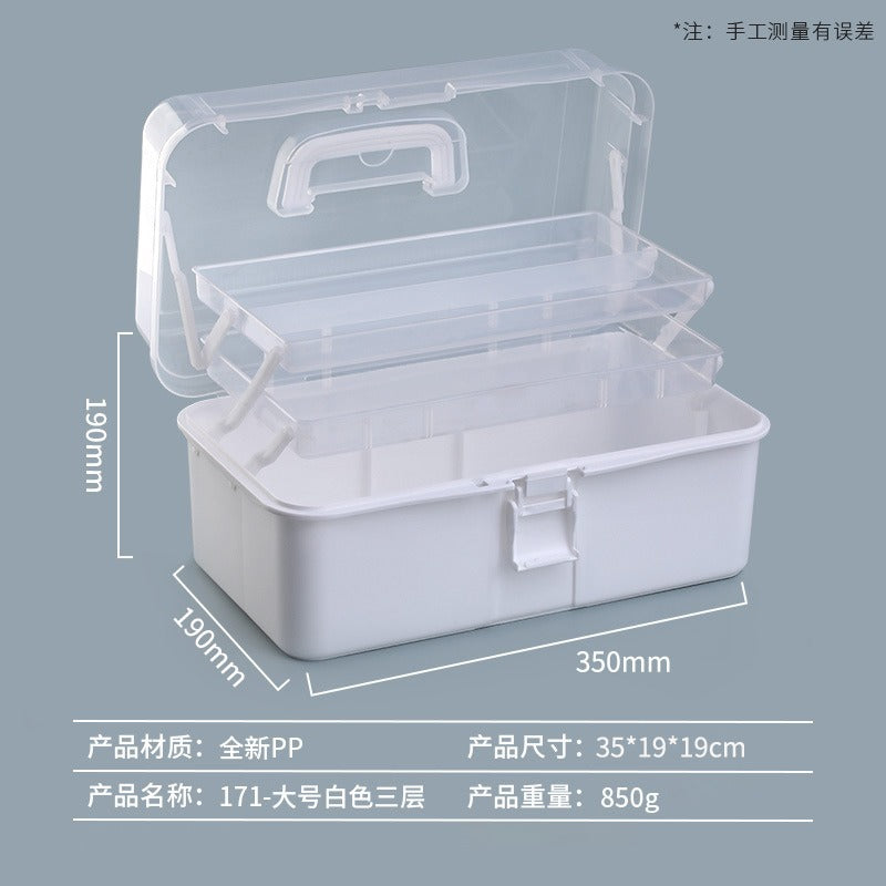 Baolian Art Student Toolbox Household Painting Brush Calligraphy Storage Box Transparent Painting Box Multifunctional Storage Box