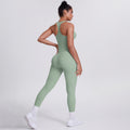 New racerback sports bra set - barely-there feel, compression fit, quick-dry, butt-lifting yoga outfit for outdoor running and fitness