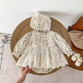 Autum style foreign style dress princess jumpsuit baby clothes baby autum floral bag butt bag butt clothes lace