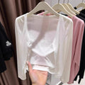 Amazon fashion cross-border women's new arrivalcasual thin easiest for matchknittingcardigan women's looseslimming look sun protection shirt