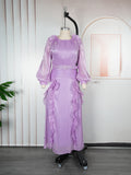 fashionfashionelegantflower dress african export  plus size women's pleated long sleevesdress