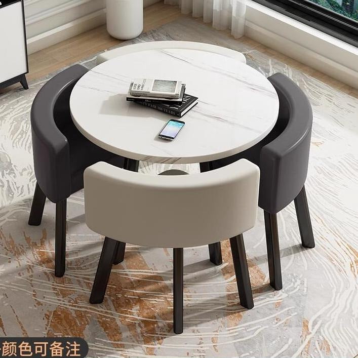 Scandinaviancasual negotiation table and chair combination commercial reception room imitation rock slab reception negotiation table in stock quick delivery dining table and chairs