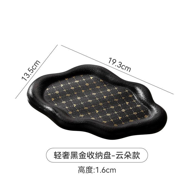 Inspopular photo props jewelry storage tray display tray electroplated silver tray accessible luxury ceramic jewelry ornaments