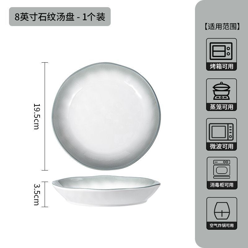 Ceramic rice bowl for home2025new arrival underglaze color classy sense tableware eating bowl plate dish suit small bowl