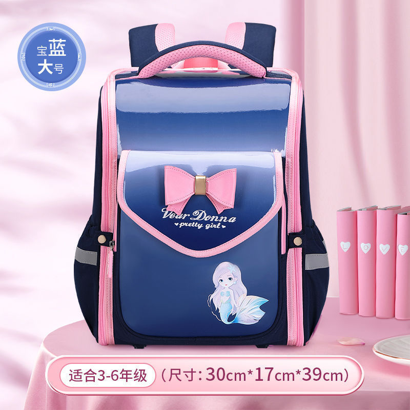 cute, good-looking, large-capacity, burden-reducing girl backpack, spine-protecting, lightweight, kidsren's primary school student schoolbag wholesale