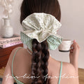 Forest style yellow plaid large intestine hair tie for women classy sense of pastoral lazy style hair rope ball head tie hair headwear