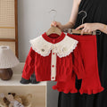 Girls' knit cardigan & sweater set - new autumn  collection: adorable cartoon two-piece outfit for little girls