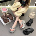 K-stylestylishplatform shoes bottom eva flip-flops women's spring summerpetitesthick sole sandals high-end flip-flops