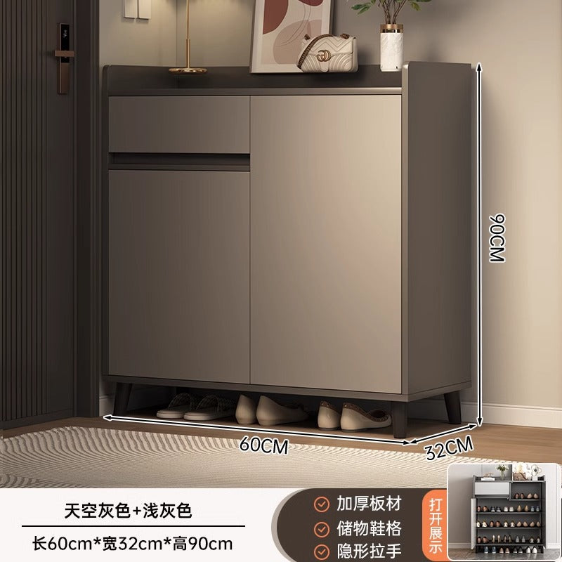 Shoe cabinet household door 2025 new indoor porch cabinet integrated locker solid wood legs multi-layer shoe rack