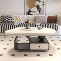 Cream cloud coffee table small apartment living room for home movable cart modern light luxury classy storage tea table