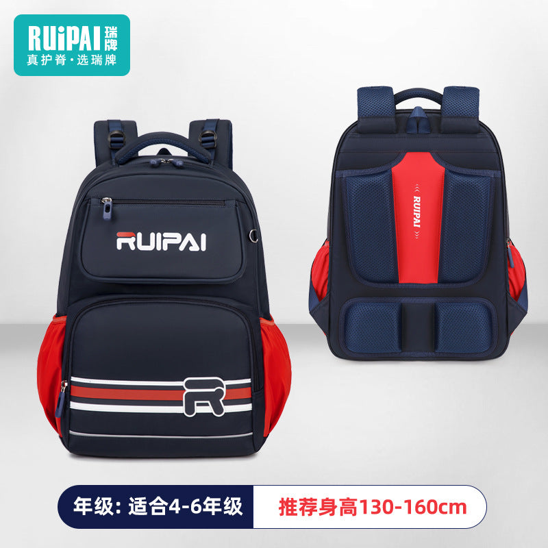 Ruipai Primary School School Bag Boys Grades 3 to 6 2025 New Lightweight Primary School Student Burden Reduction Ridge Backpack