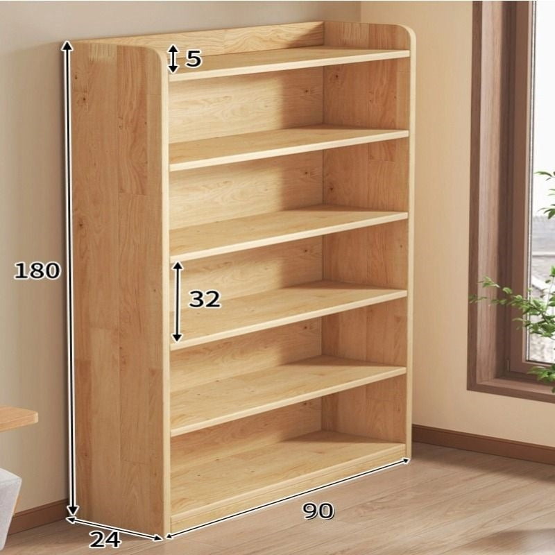 Solid wood bookshelf living room simple floor bookcase student storage rack children's home multi-layer bedroom storage cabinet