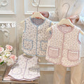 Autumn/winter girls' trendy quilted padded vest - korean style warm outerwear for baby girls - kids' fashion clothing