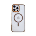 Contrast color ring armor high permeability magnetic suction suitable for iphone16promax mobile phone case apple 15 transparent anti-fall protective cover