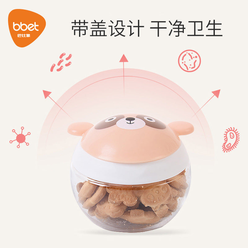 Baby elephant snack box - portable on-the-go snack bowl, spill-proof fruit cup, baby food storage container, rice cereal