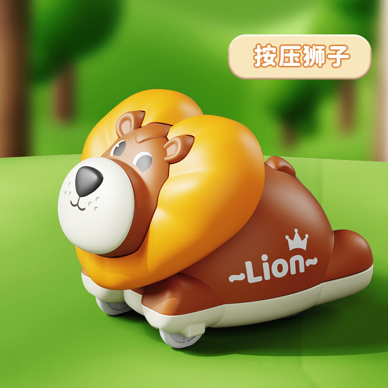 Tiktok hot-selling children's educational & fun toy car - press-and-go cartoon cute pet designs - perfect gift for boys, girls, and kindergarten students