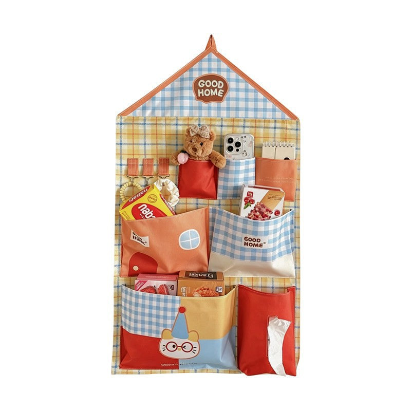 Storage hanging bag student dormitory bedside sundry bag multi-functional bed curtain wall door back wall hanging hanging storage bag