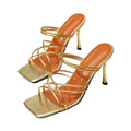Fashionable women's stiletto heel sandals - gold high heels, trendy european & american style, elegant bestseller, cross-border amazon hot item
