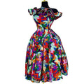 European and american cross-border women's fashion:  summer new arrival - elegant one-shoulder ruffle high-waisted a-line midi dress