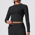 autumn style easiest for daily running and fitness wear women's sports pilates sports t-shirt high waist hip lifting yoga wear