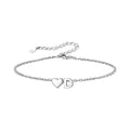 European and american style 26 alphabet letter bracelet for women - fashionable, minimalist, elegant stainless steel heart letter bracelet