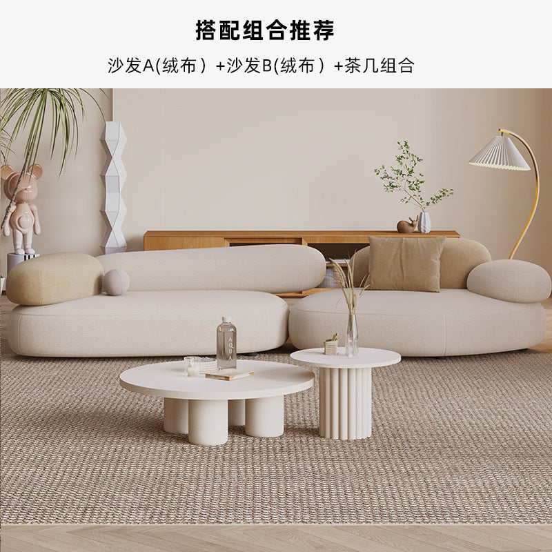 Accessible luxury seating area reception fabric sofa curved small apartment living room special shaped internet celebrity furniture designer style