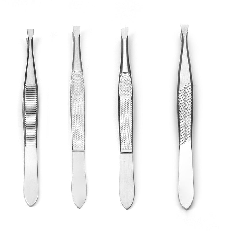 Manufacturer supplies flat mouth oblique mouth stainless steel eyebrow clip high precision eyebrow plucking tweezers beauty eyebrow trimming tool spot