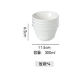 Simple stylish ceramic rice bowl for home restaurant embossed ceramic bowl dessert bowl high-looking classy tableware bowl