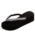Exportplus size rhinestone flip-flops sandals summernew arrivalfashionplatform shoesthick soleflatscasual flip-flops