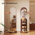 Full-length mirror floor mirror for homeall-in-one dressing mirror girl bedroom rotatable movable fitting mirror hanging coat rack