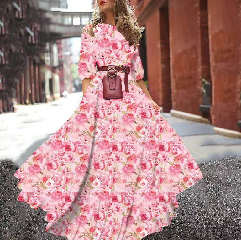 spring new arrivals: southeast asian women's printed maxi dress - -approved slim fit fashion dress