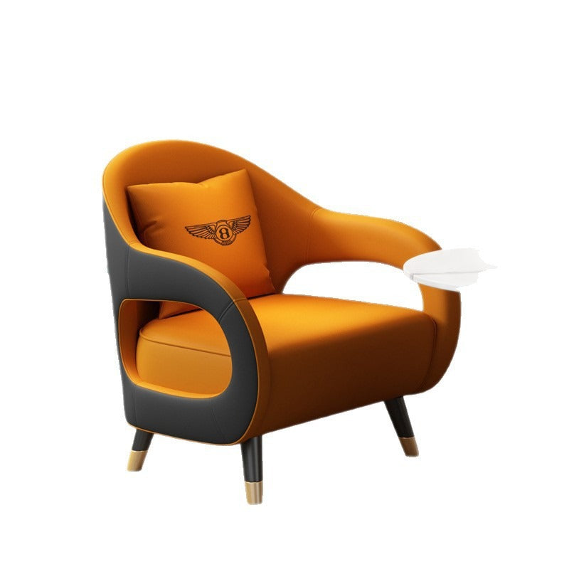 Luxury office business negotiation single sofa chair, negotiation table and four chairs, small round table negotiation table and chair set