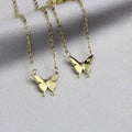 Versatile korean minimalist smooth 3d butterfly pendant necklace stainless steel sweater chain - dropshipping available