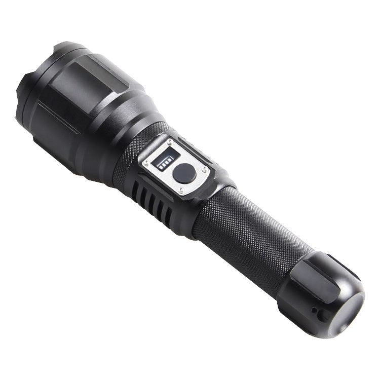 Cross-border new HXP360 strong light zoom power display Type-c port output 160 multi-function LED flashlight